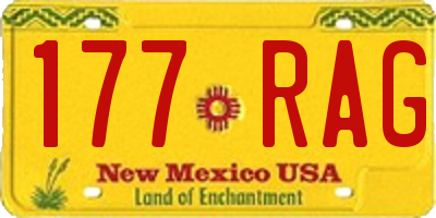 NM license plate 177RAG