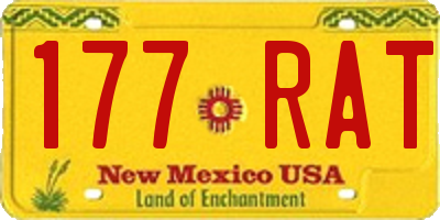 NM license plate 177RAT