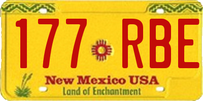 NM license plate 177RBE