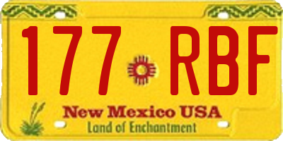 NM license plate 177RBF