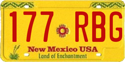NM license plate 177RBG