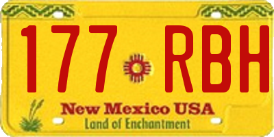 NM license plate 177RBH