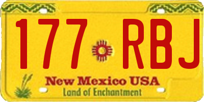 NM license plate 177RBJ