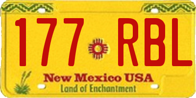 NM license plate 177RBL