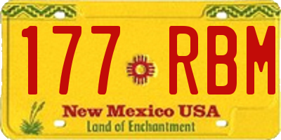 NM license plate 177RBM