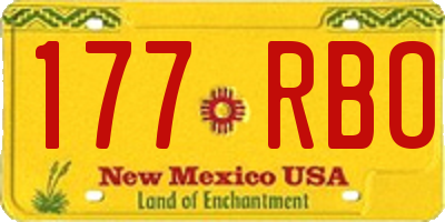 NM license plate 177RBO