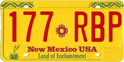 NM license plate 177RBP