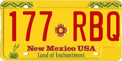 NM license plate 177RBQ