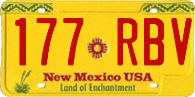 NM license plate 177RBV