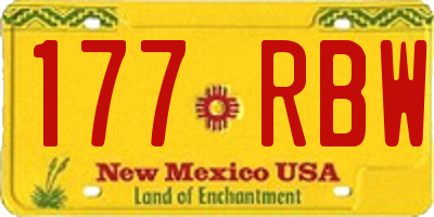 NM license plate 177RBW