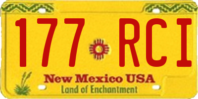 NM license plate 177RCI
