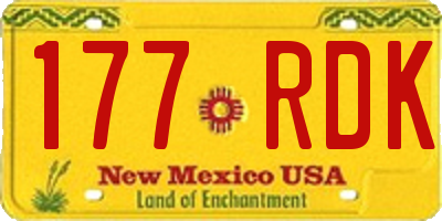 NM license plate 177RDK