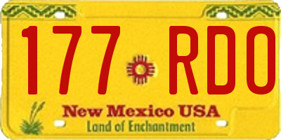 NM license plate 177RDO