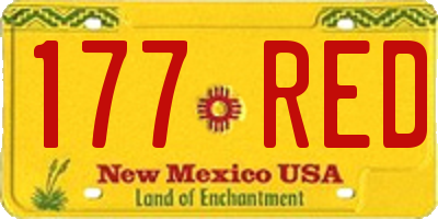NM license plate 177RED