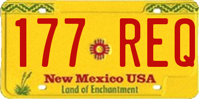 NM license plate 177REQ