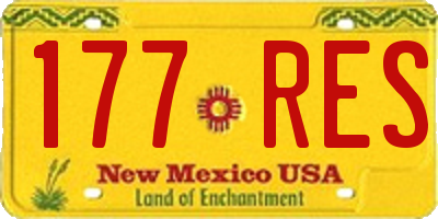 NM license plate 177RES