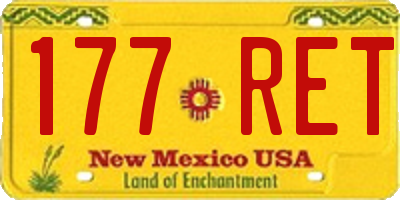 NM license plate 177RET