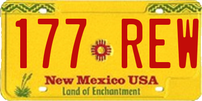 NM license plate 177REW