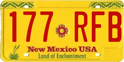 NM license plate 177RFB