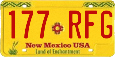 NM license plate 177RFG