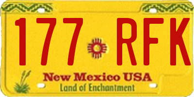 NM license plate 177RFK