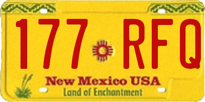 NM license plate 177RFQ