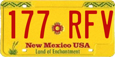 NM license plate 177RFV