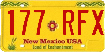 NM license plate 177RFX
