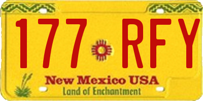 NM license plate 177RFY