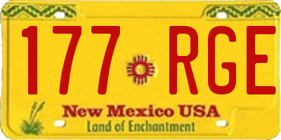 NM license plate 177RGE