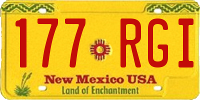 NM license plate 177RGI