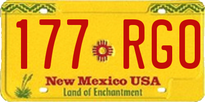 NM license plate 177RGO