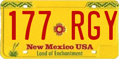 NM license plate 177RGY