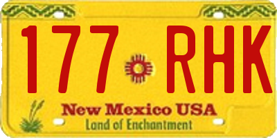 NM license plate 177RHK