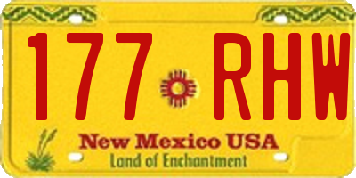 NM license plate 177RHW