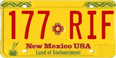 NM license plate 177RIF