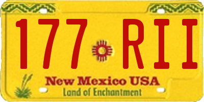 NM license plate 177RII