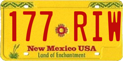 NM license plate 177RIW
