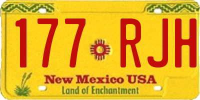 NM license plate 177RJH