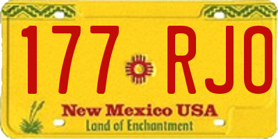 NM license plate 177RJO