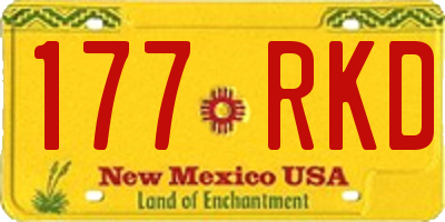 NM license plate 177RKD