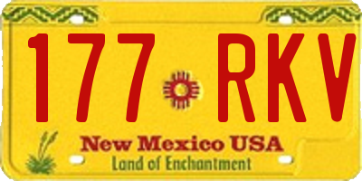 NM license plate 177RKV