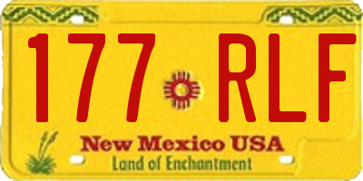 NM license plate 177RLF