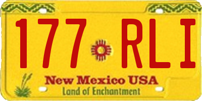 NM license plate 177RLI