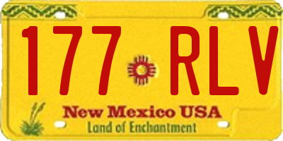 NM license plate 177RLV