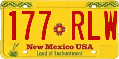 NM license plate 177RLW
