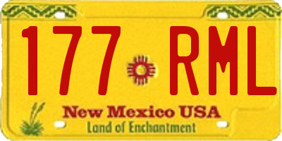 NM license plate 177RML