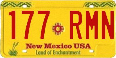 NM license plate 177RMN