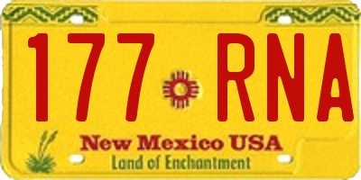NM license plate 177RNA