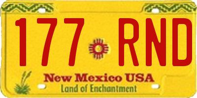 NM license plate 177RND